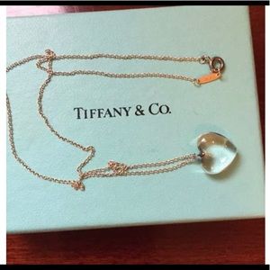 Tiffany & Co Crystal Heart Sterling Silver Pendant